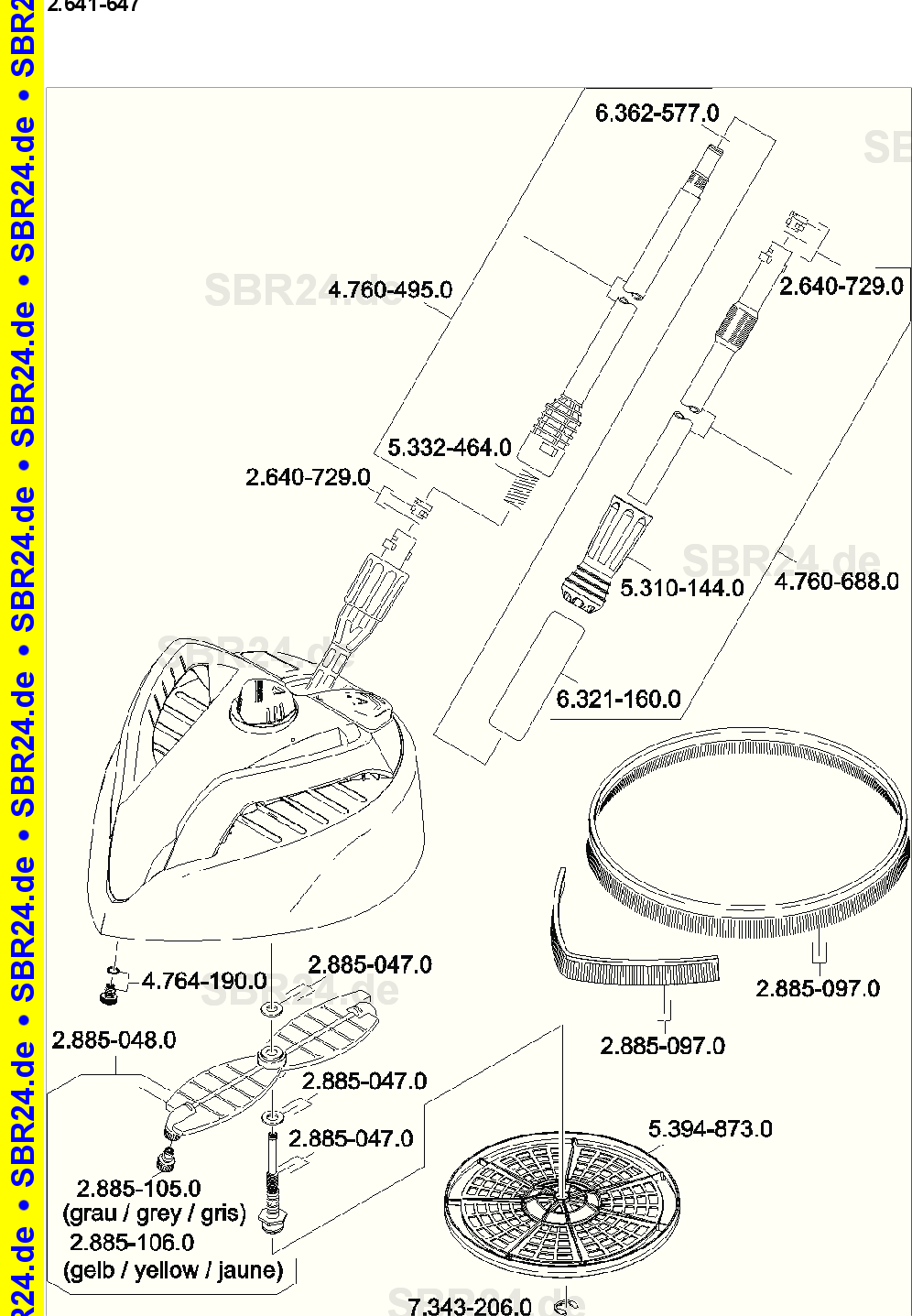 Ersatzteilliste T 400 T-Racer Flaechenreiniger