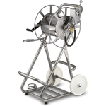 Mobiler Reinigungswagen mit 2-fach Dosiereinheit und Schlauchtrommel